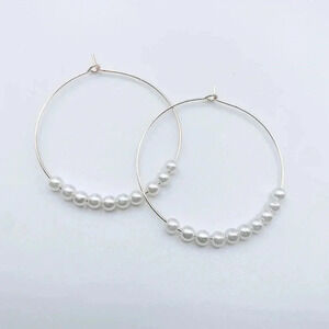Pearl Hoops Earrings